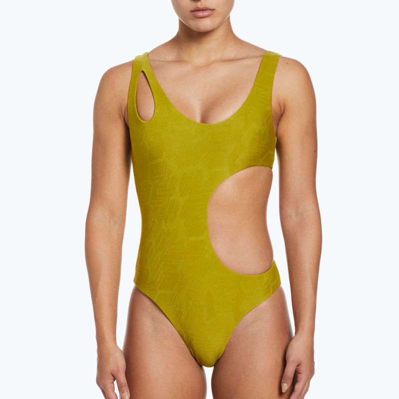 Einteiliger Badeanzug für Damen Nike Block Texture gold NESSD288-314 4