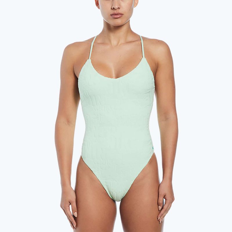 Einteiliger Badeanzug für Frauen Nike Retro Flow Terry vapor green 5