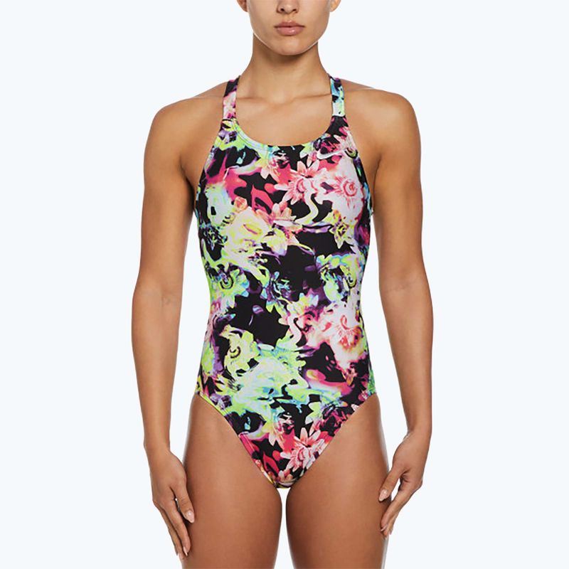 Einteiliger Schwimmanzug Damen Nike Hydrastrong Multi Print Fastback rainbow 4