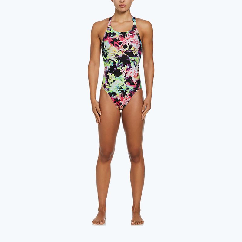 Einteiliger Schwimmanzug Damen Nike Hydrastrong Multi Print Fastback rainbow 5