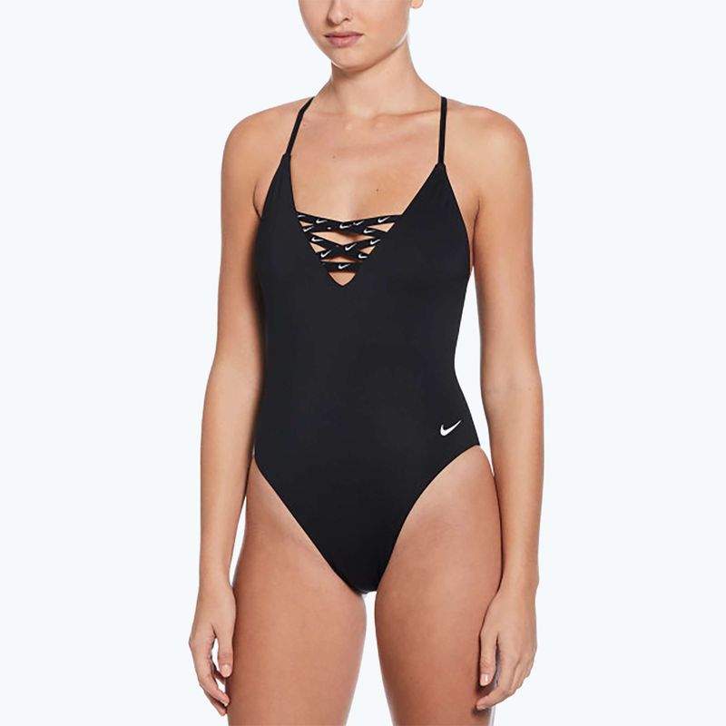 Einteiliger Damen-Badeanzug Nike Sneakerkini 2.0 Crossback schwarz 4