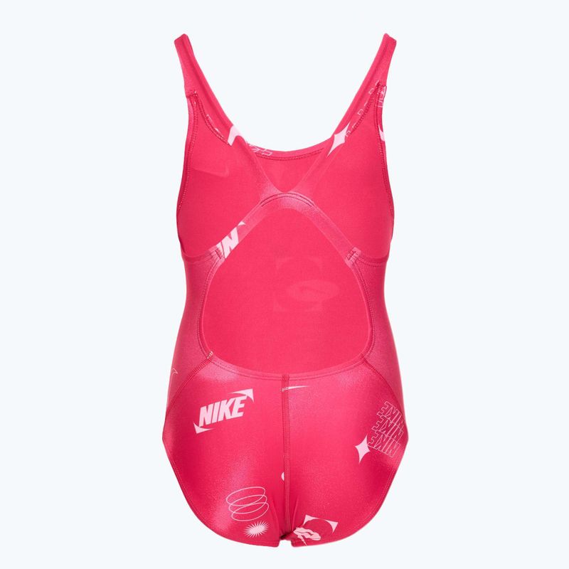 Einteiliger Kinder-Badeanzug Nike Hydrastrong Fastback rush pink 2