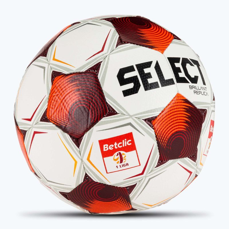 Fußball SELECT Brillant Replica Betclic v25 white/red Größe 5 2