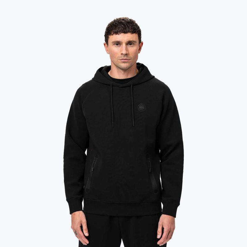 Herren Pitbull Dogwood Sweatshirt mit Kapuze schwarz