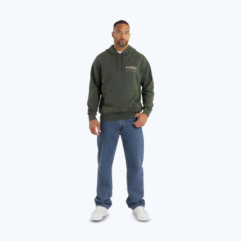 Herren Pitbull Troublemaker Sweatshirt mit Kapuze altgrün 2
