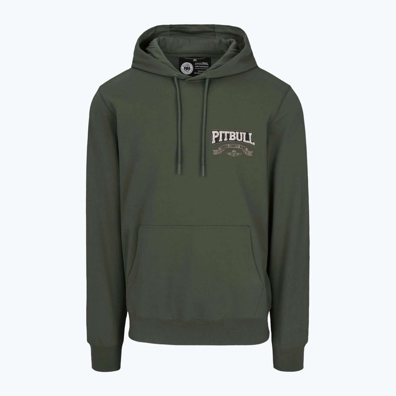Herren Pitbull Troublemaker Sweatshirt mit Kapuze altgrün 3
