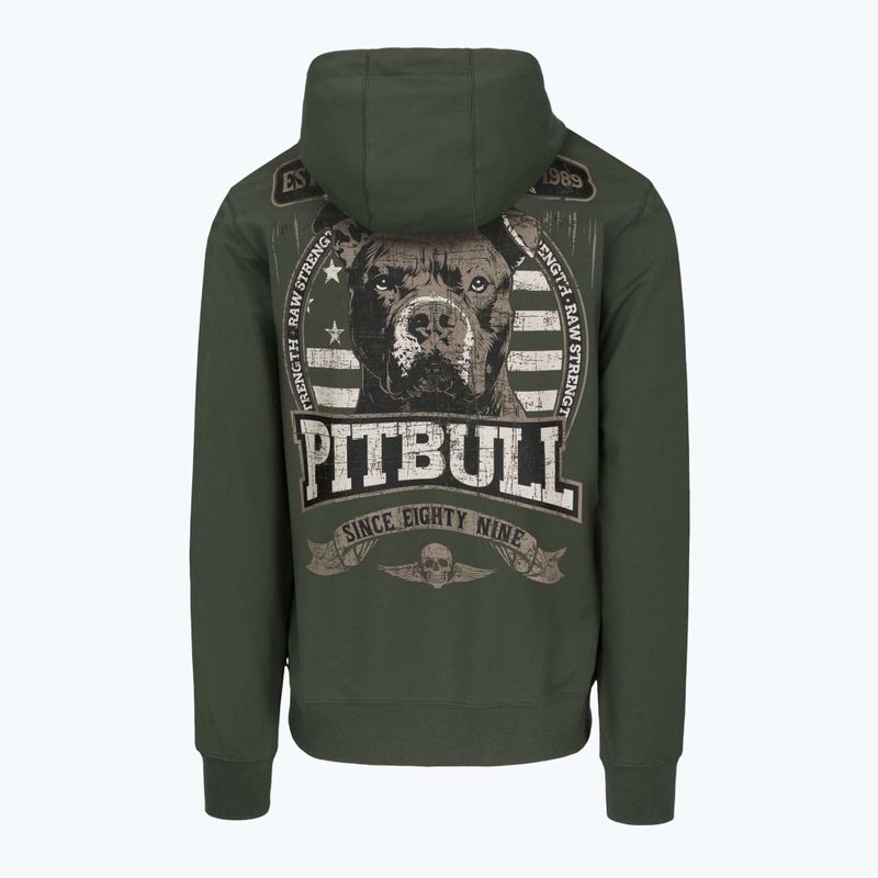 Herren Pitbull Troublemaker Sweatshirt mit Kapuze altgrün 4