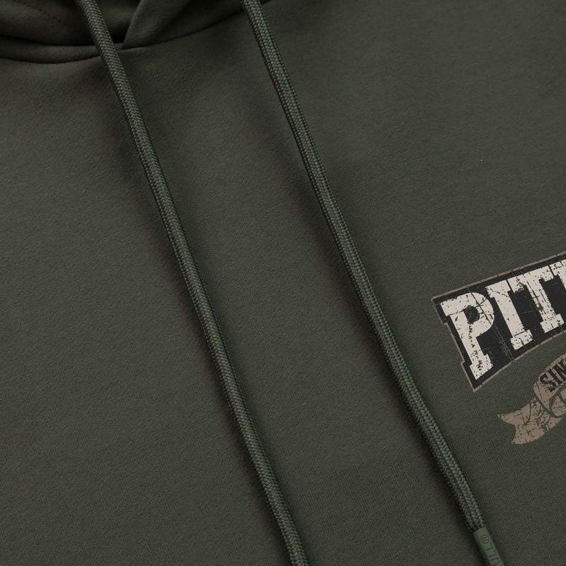 Herren Pitbull Troublemaker Sweatshirt mit Kapuze altgrün 5