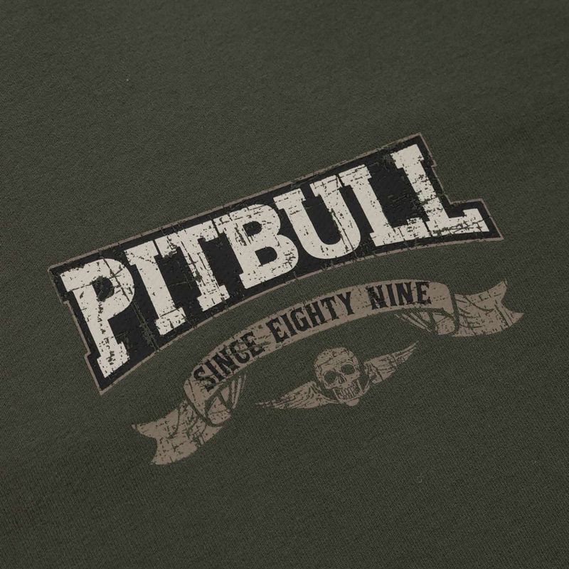 Herren Pitbull Troublemaker Sweatshirt mit Kapuze altgrün 8