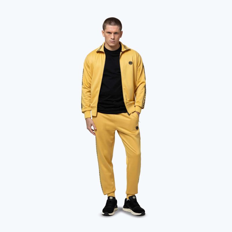 Herren Sweatshirt Pitbull Trackjacket Tape Logo Terry Group pale yellow 2