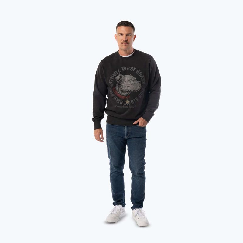 Herren Sweatshirt Pitbull Strenght & Respect Crewneck washed dark graphite 2