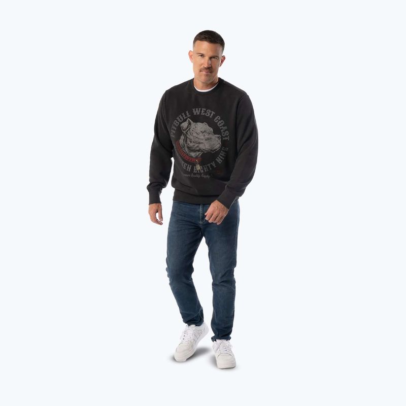 Herren Sweatshirt Pitbull Strenght & Respect Crewneck washed dark graphite 4