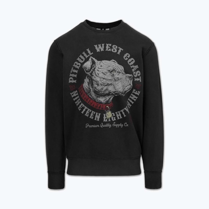 Herren Sweatshirt Pitbull Strenght & Respect Crewneck washed dark graphite 5