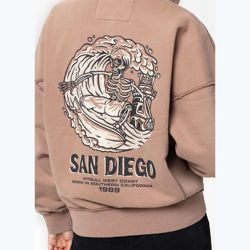 Damen-Hoodie Pitbull Skull Surf Hooded Zip chocolate mousse 6