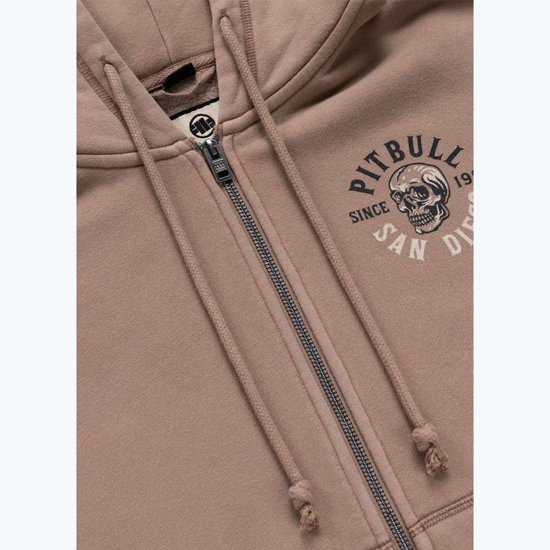 Damen-Hoodie Pitbull Skull Surf Hooded Zip chocolate mousse 9