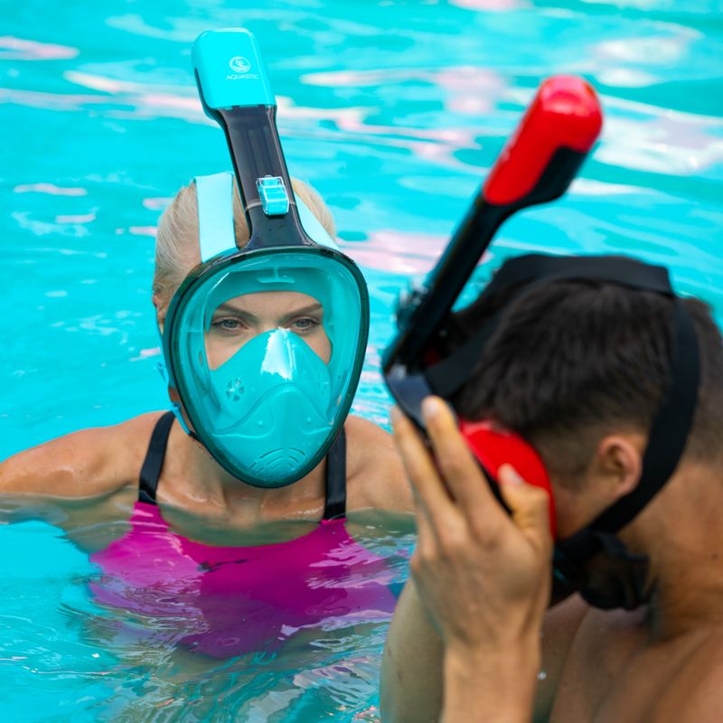 Vollgesichtsmaske zum Schnorcheln AQUASTIC blau SMA-01SN 4