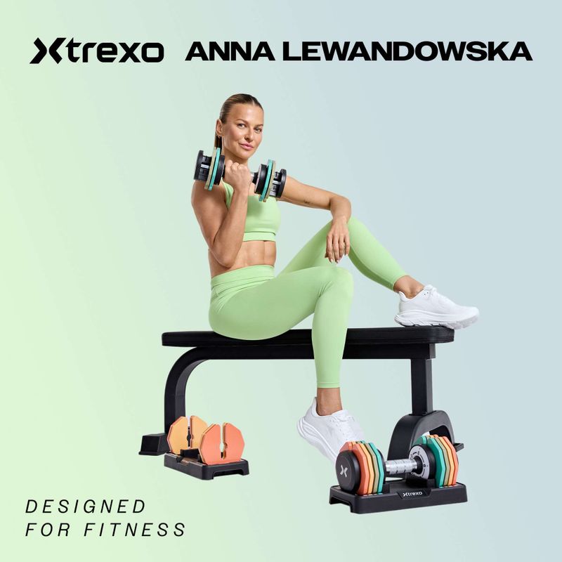 XTREXO BenchFit Lite Trainingsbank mit Ständer und Langhantel schwarz 2