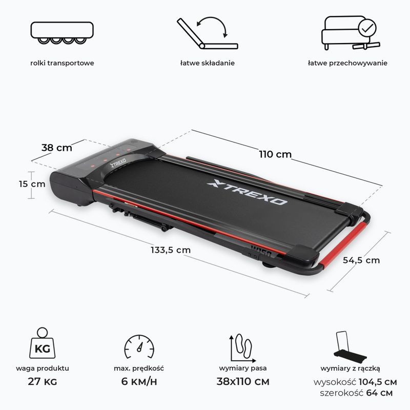 XTREXO Walking Pad W150 elektrisches Laufband schwarz 3