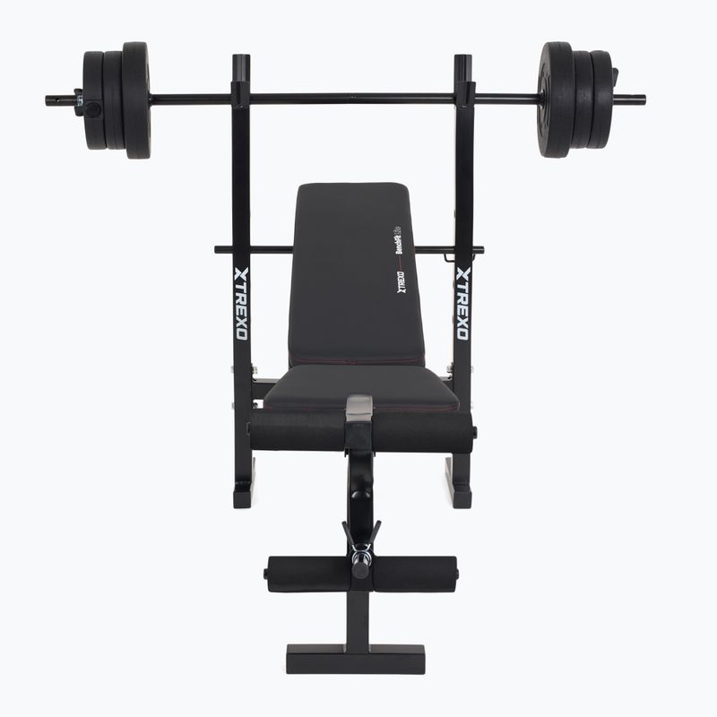 XTREXO BenchFit Lite Trainingsbank mit Ständer und Langhantel schwarz 7