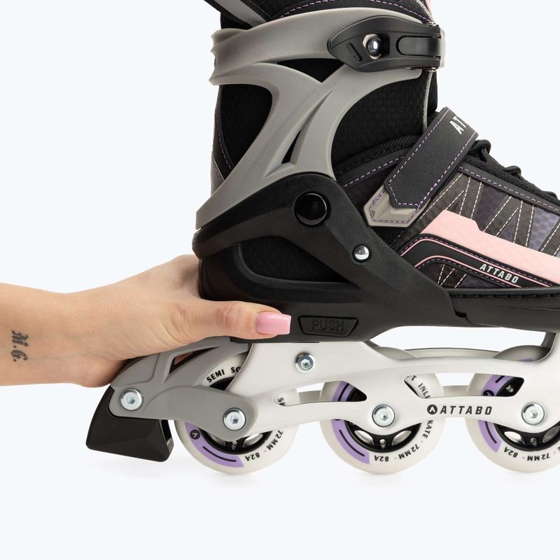 ATTABO Bladeroll Kinder Inline-Skates verstellbar schwarz/lila 8