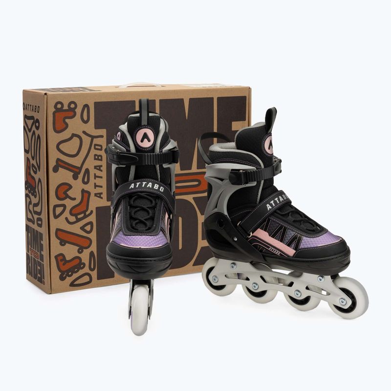 ATTABO Bladeroll Kinder Inline-Skates verstellbar schwarz/lila 11