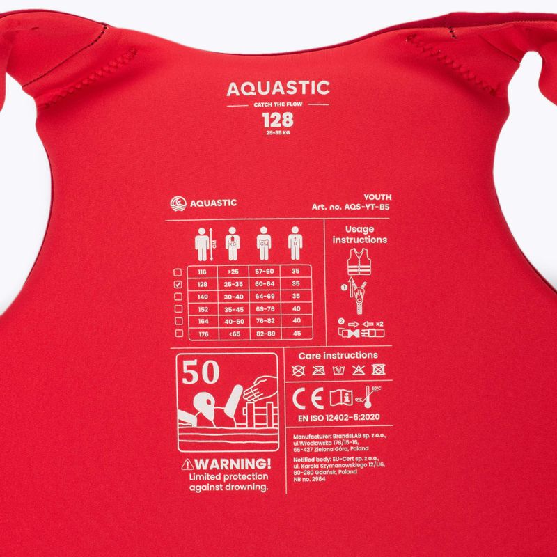 AQUASTIC Youth 50N Rot Kinder Schwimmweste 7