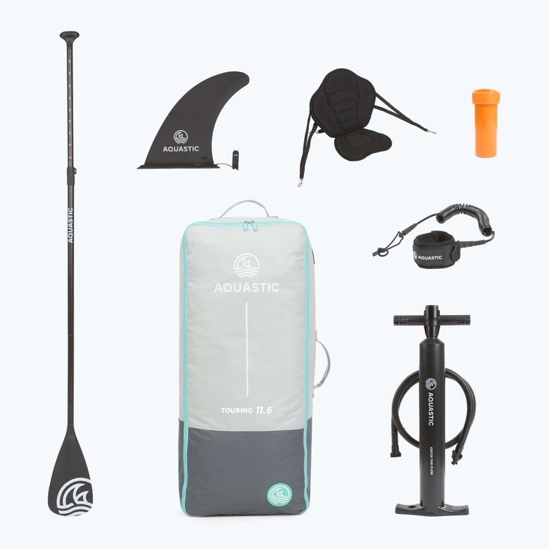 Set Board SUP aufblasbar AQUASTIC Touring 11'6" blau 9