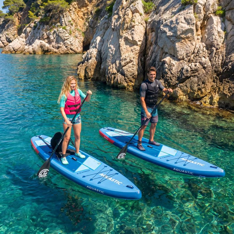 Set Board SUP aufblasbar AQUASTIC Touring 11'6" blau 22