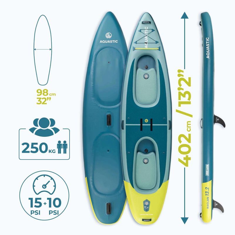 Kajak/SUP Hybrid AQUASTIC Raglan 13'2" grün 20