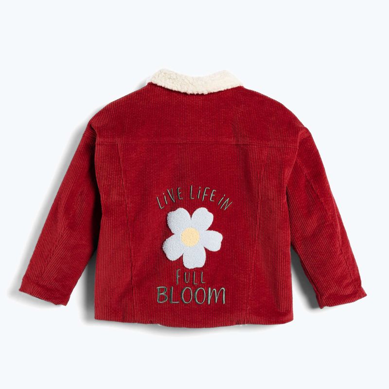 KID STORY Kinderjacke Teddy warm rote Blumen 3