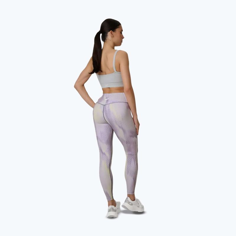 Damen-Trainingsleggings 4F Solar Punk FNK F454 light yellow allover 3