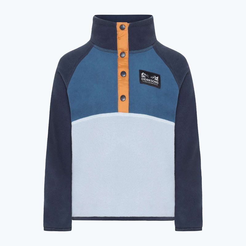 Didriksons Monte Half Button Kinder Fleece-Sweatshirt Wolke blau 7
