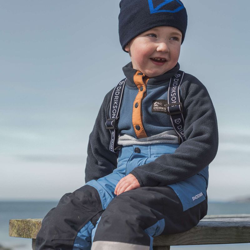Didriksons Monte Half Button Kinder Fleece-Sweatshirt Wolke blau 9