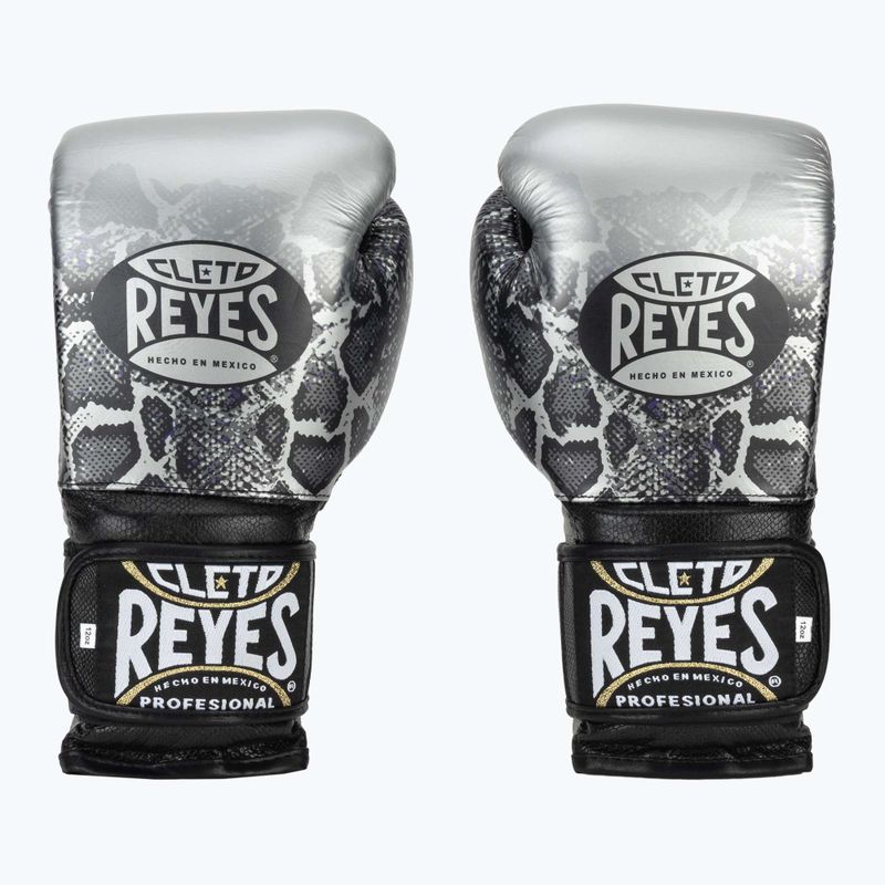 Boxhandschuhe Cleto Reyes Velcro SPaarring silver/black 2