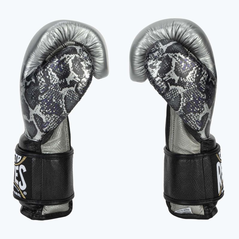 Boxhandschuhe Cleto Reyes Velcro SPaarring silver/black 4
