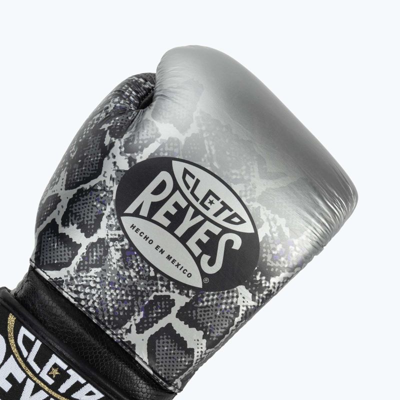 Boxhandschuhe Cleto Reyes Velcro SPaarring silver/black 5