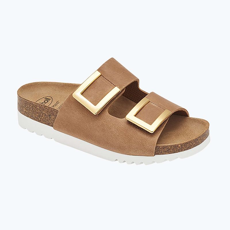 Damen-Pantoletten Scholl Montery 2 Straps Ad Med cognac 8