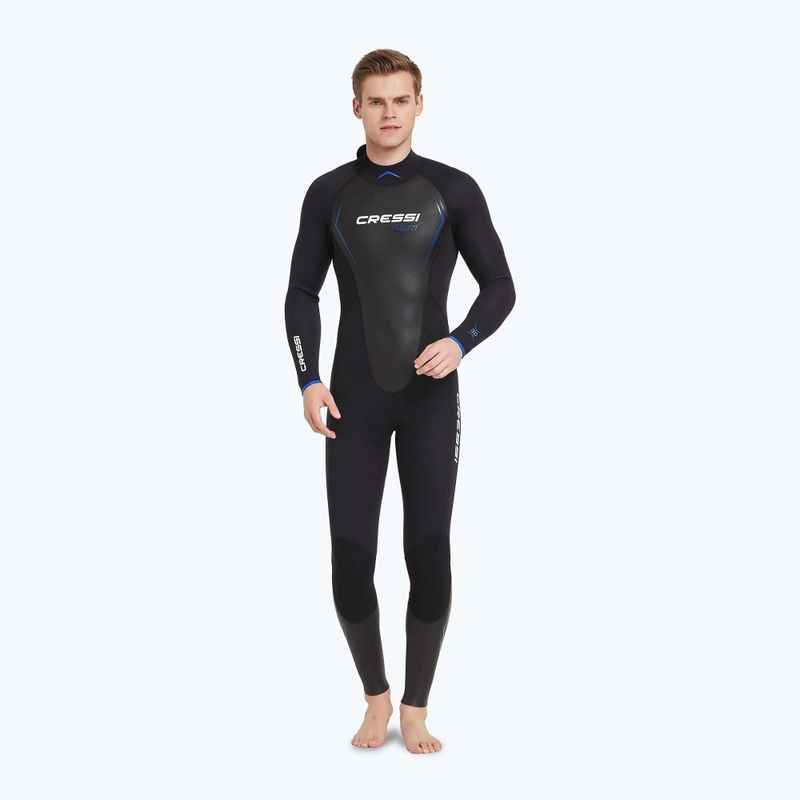 Herren Cressi Altum Monopiece 3 mm schwarz/blau Neoprenanzug