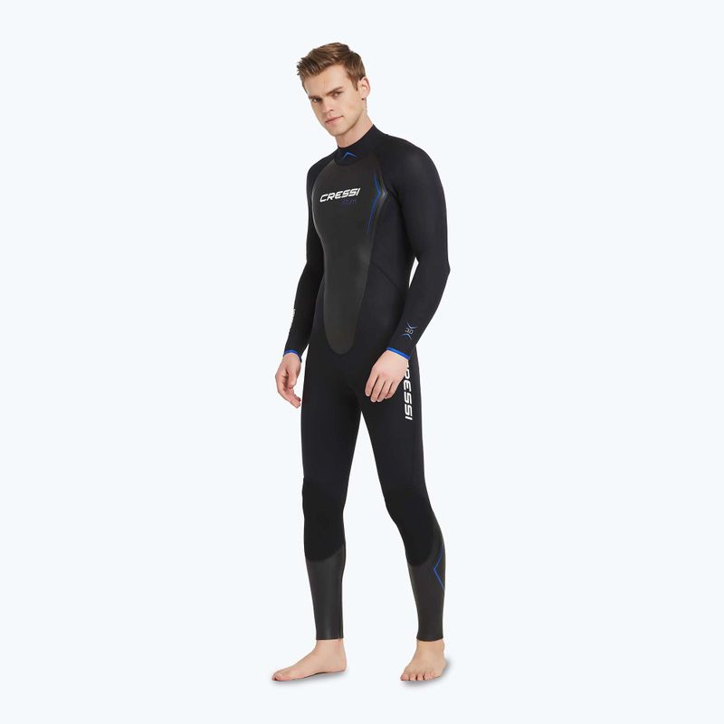 Herren Cressi Altum Monopiece 3 mm schwarz/blau Neoprenanzug 3
