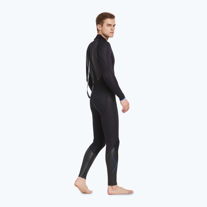 Herren Cressi Altum Monopiece 3 mm schwarz/blau Neoprenanzug 4