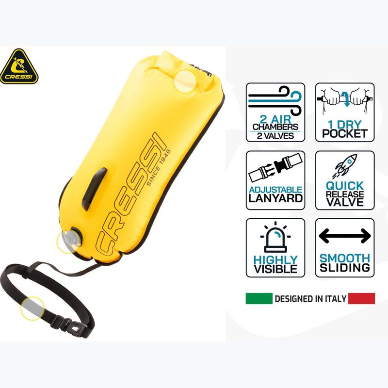 Schwimmboje Cressi Glide Pro yellow 12