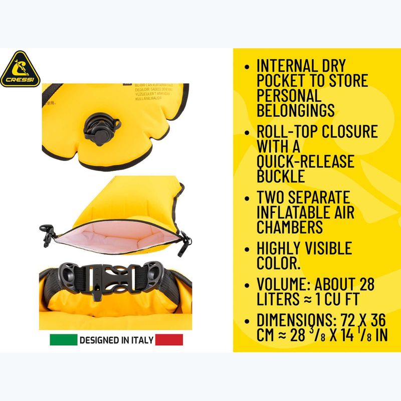 Schwimmboje Cressi Glide Pro yellow 13