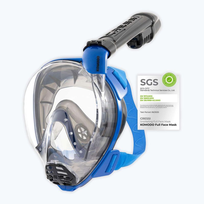 Schnorchelmaske Cressi Komodo Full Face blue/black 2