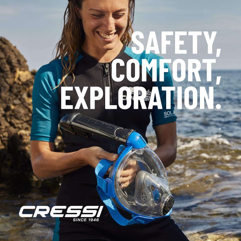 Schnorchelmaske Cressi Komodo Full Face blue/black 14