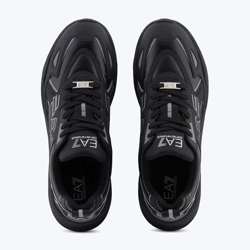 EA7 Emporio Armani Ace Runner Special dreifach schwarz / silberne Schuhe 12