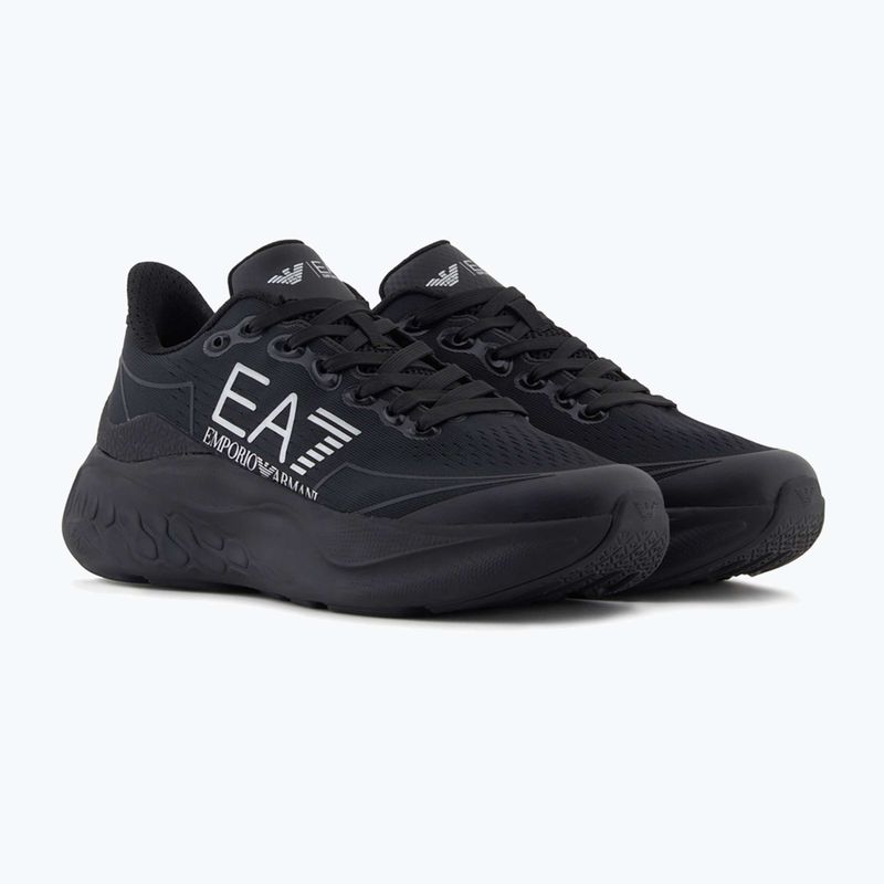 EA7 Emporio Armani Wave Cracking voll schwarz / Silber Schuhe 9