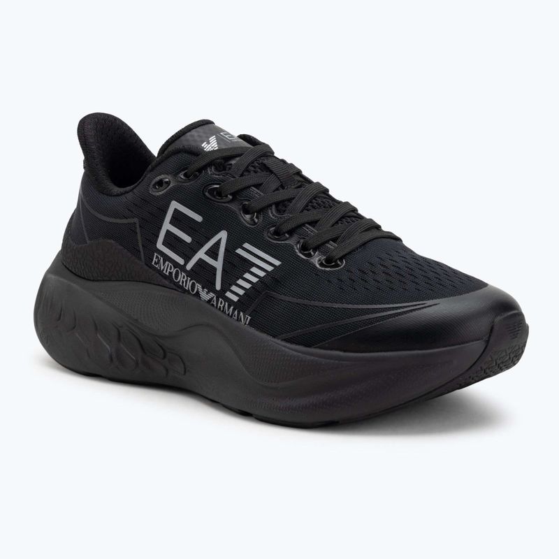 EA7 Emporio Armani Wave Cracking voll schwarz / Silber Schuhe