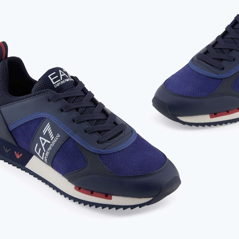 EA7 Emporio Armani Schwarz & Weiß Wildleder Sky Captain / Deep Cobal / Mineral Schuhe 13