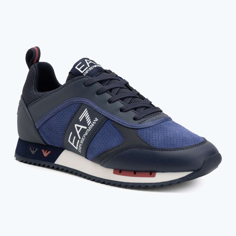 EA7 Emporio Armani Schwarz & Weiß Wildleder Sky Captain / Deep Cobal / Mineral Schuhe