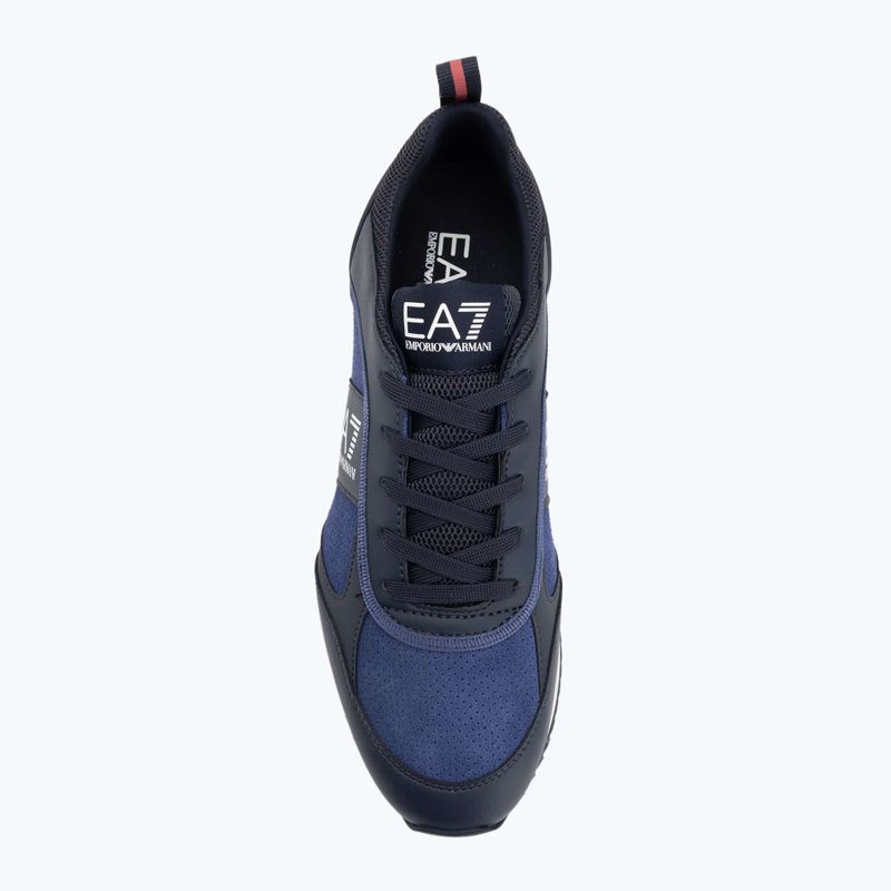 EA7 Emporio Armani Schwarz & Weiß Wildleder Sky Captain / Deep Cobal / Mineral Schuhe 5